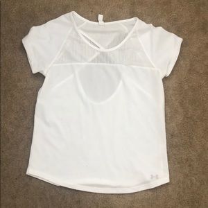 White UA top with mesh detailing